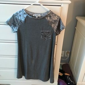 Gray young woman’s dress